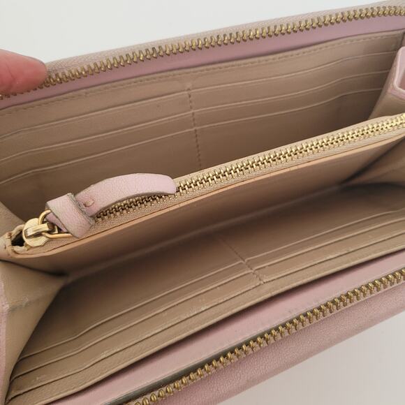 Chloe Georgia Leather Long Envelope Zip Around Wallet Purse Light Pink Clutch - Picture 6 of 11